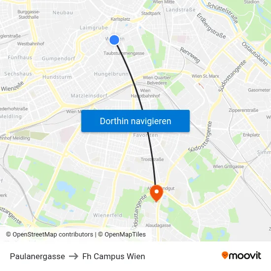 Paulanergasse to Fh Campus Wien map