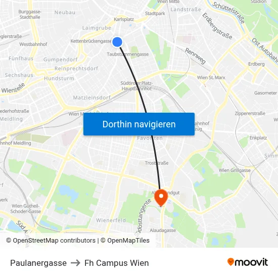 Paulanergasse to Fh Campus Wien map