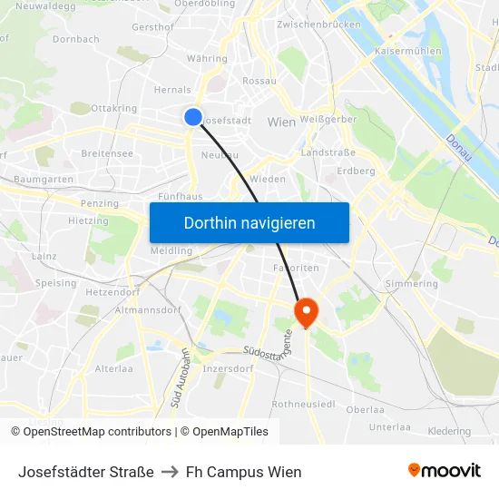 Josefstädter Straße to Fh Campus Wien map