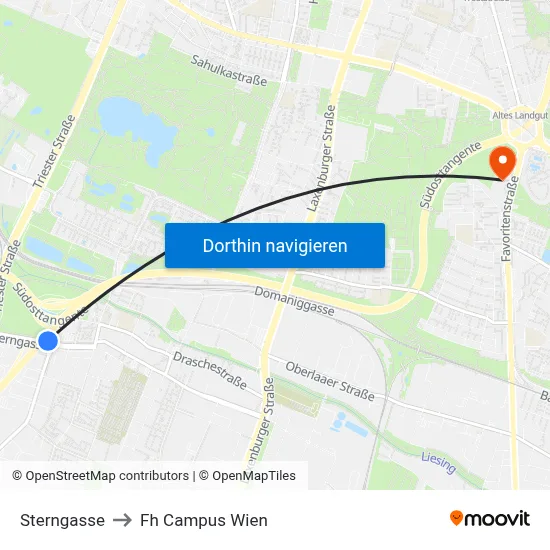 Sterngasse to Fh Campus Wien map