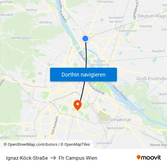 Ignaz-Köck-Straße to Fh Campus Wien map