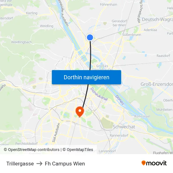 Trillergasse to Fh Campus Wien map