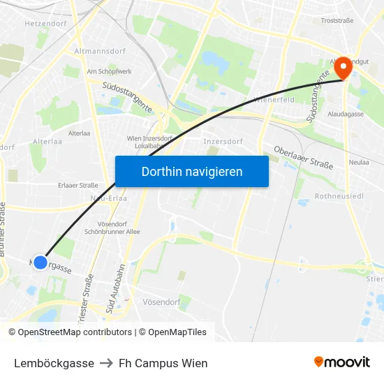 Lemböckgasse to Fh Campus Wien map