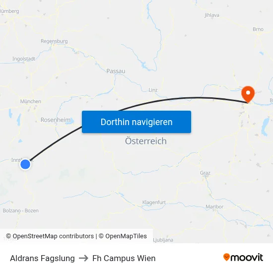 Aldrans Fagslung to Fh Campus Wien map