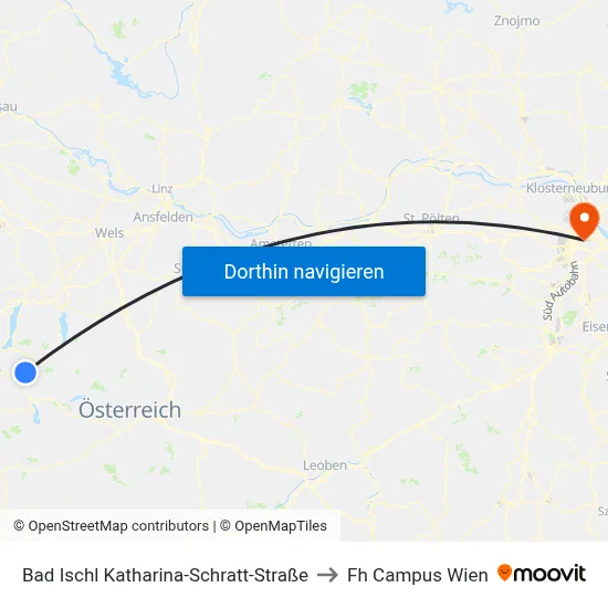 Bad Ischl Katharina-Schratt-Straße to Fh Campus Wien map