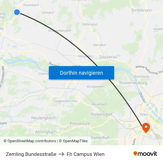 Zemling Bundesstraße to Fh Campus Wien map