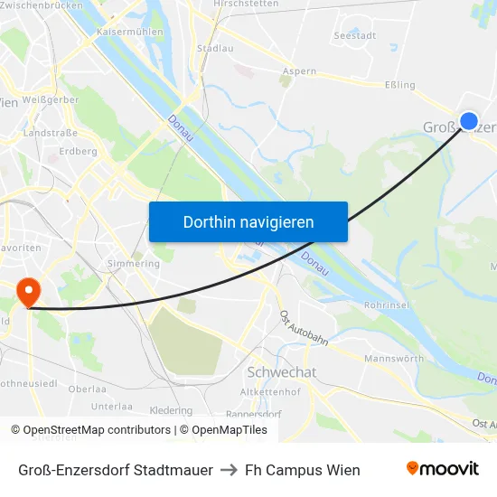 Groß-Enzersdorf Stadtmauer to Fh Campus Wien map