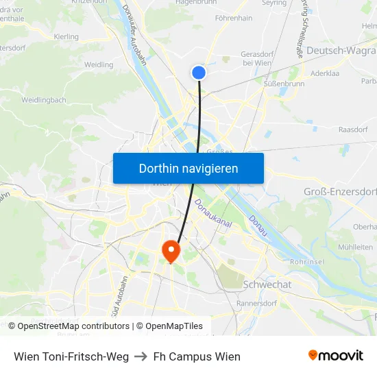 Wien Toni-Fritsch-Weg to Fh Campus Wien map