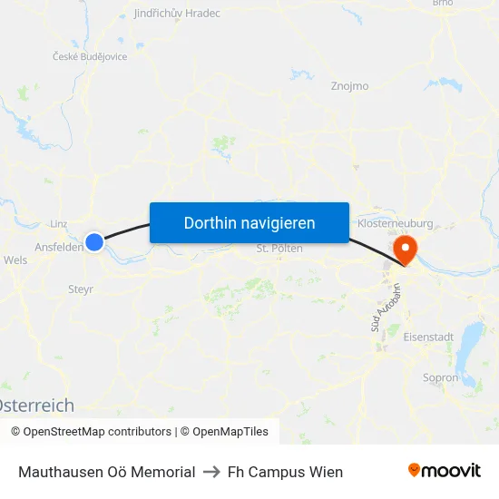 Mauthausen Oö Memorial to Fh Campus Wien map