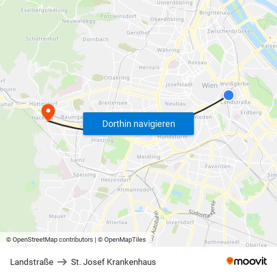 Landstraße to St. Josef Krankenhaus map