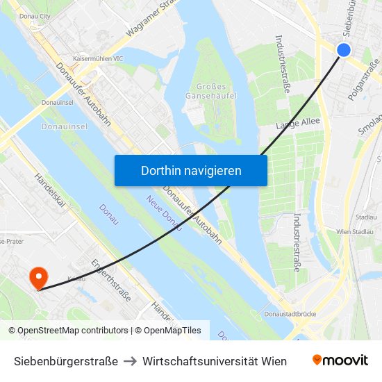 Siebenbürgerstraße to Wirtschaftsuniversität Wien map