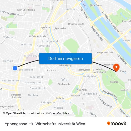 Yppengasse to Wirtschaftsuniversität Wien map