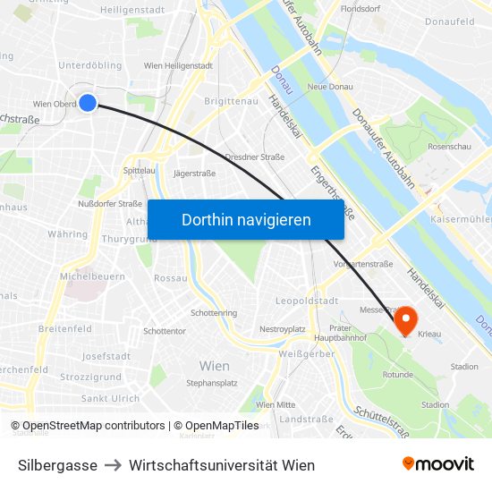 Silbergasse to Wirtschaftsuniversität Wien map