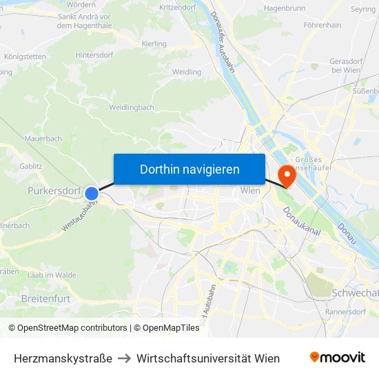 Herzmanskystraße to Wirtschaftsuniversität Wien map