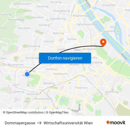 Dommayergasse to Wirtschaftsuniversität Wien map