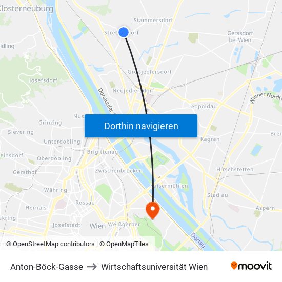 Anton-Böck-Gasse to Wirtschaftsuniversität Wien map