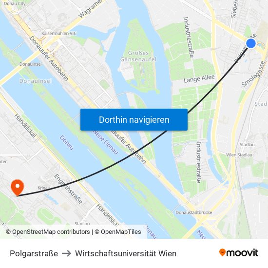 Polgarstraße to Wirtschaftsuniversität Wien map