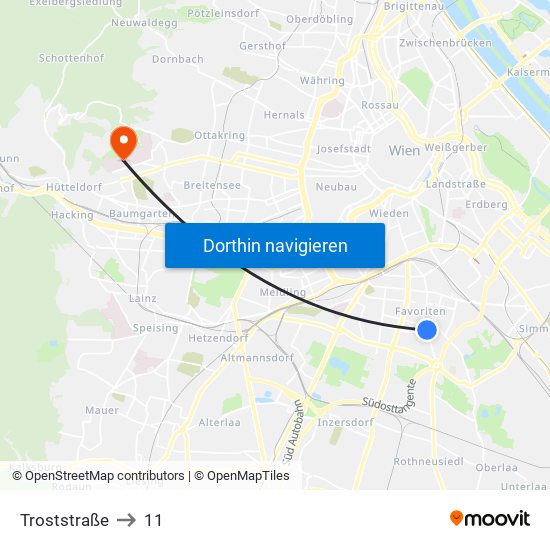 Troststraße to 11 map