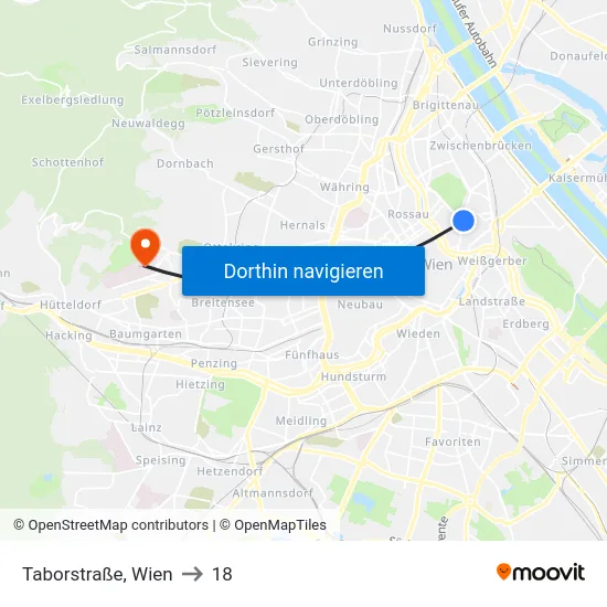 Taborstraße, Wien to 18 map