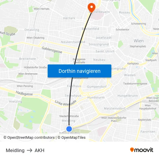 Meidling to AKH map