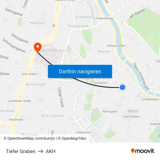 Tiefer Graben to AKH map