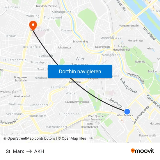 St. Marx to AKH map