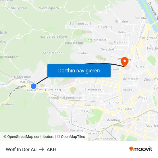 Wolf In Der Au to AKH map