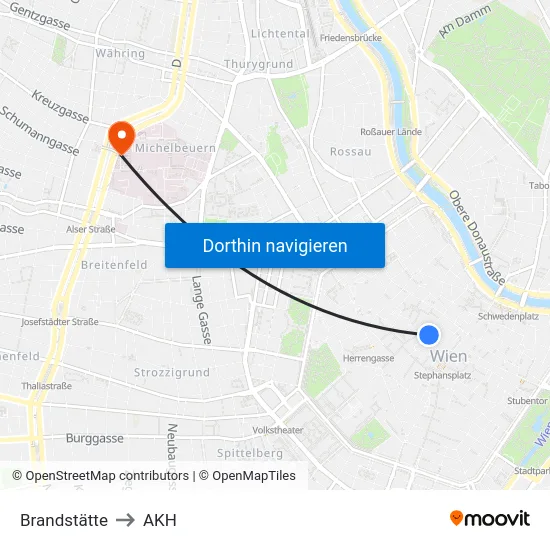 Brandstätte to AKH map