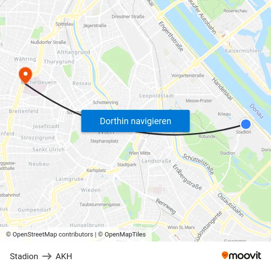 Stadion to AKH map