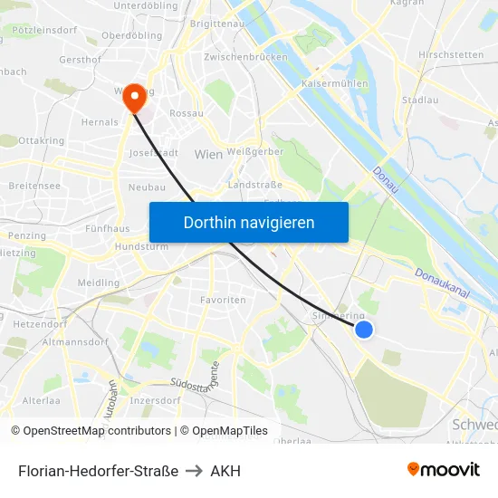 Florian-Hedorfer-Straße to AKH map