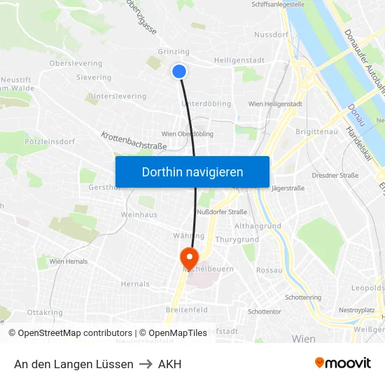An den Langen Lüssen to AKH map