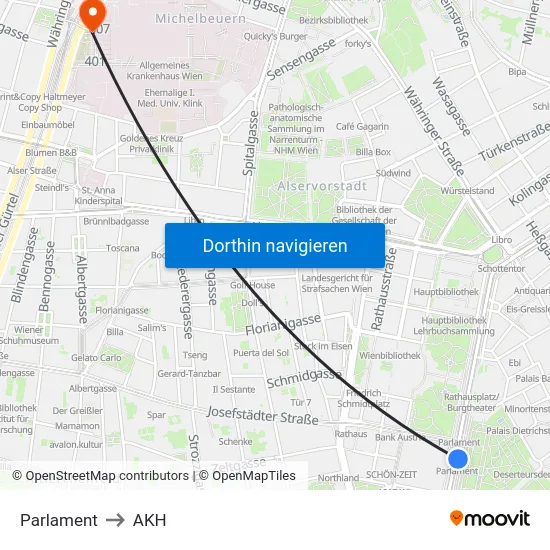 Parlament to AKH map