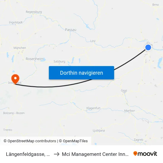 Längenfeldgasse, Wien to Mci Management Center Innsbruck map