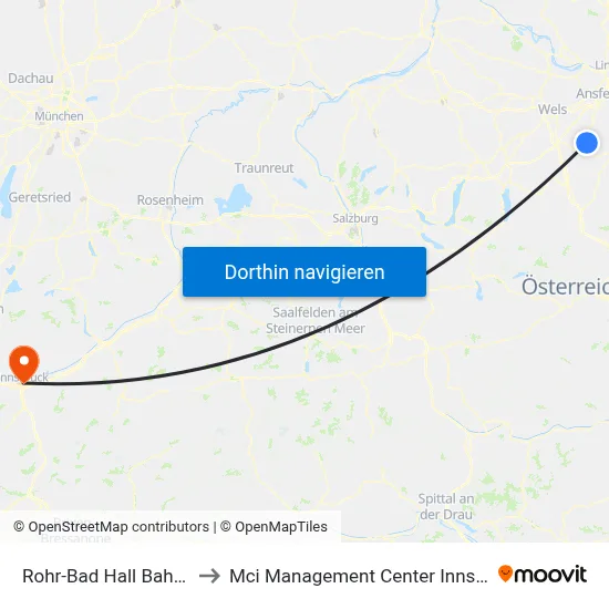 Rohr-Bad Hall Bahnhof to Mci Management Center Innsbruck map