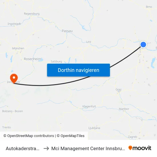 Autokaderstraße to Mci Management Center Innsbruck map