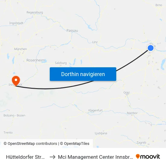 Hütteldorfer Straße to Mci Management Center Innsbruck map