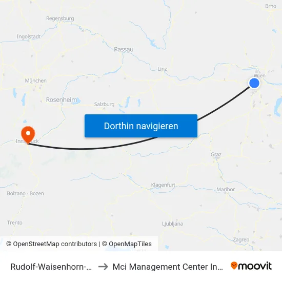 Rudolf-Waisenhorn-Gasse to Mci Management Center Innsbruck map