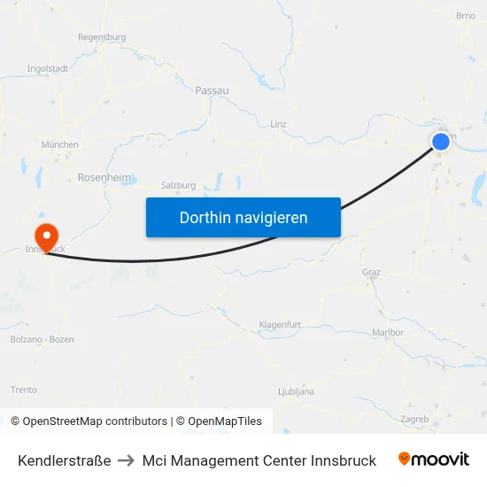 Kendlerstraße to Mci Management Center Innsbruck map