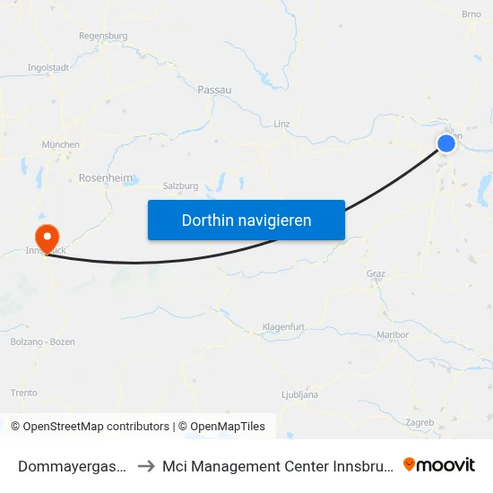 Dommayergasse to Mci Management Center Innsbruck map