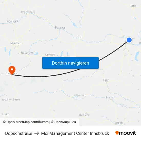 Dopschstraße to Mci Management Center Innsbruck map