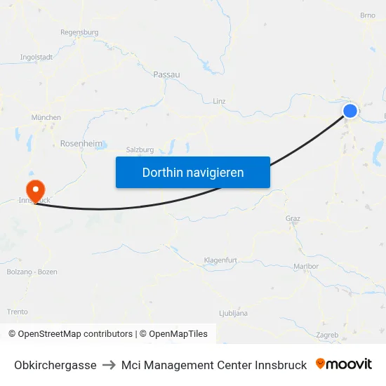 Obkirchergasse to Mci Management Center Innsbruck map