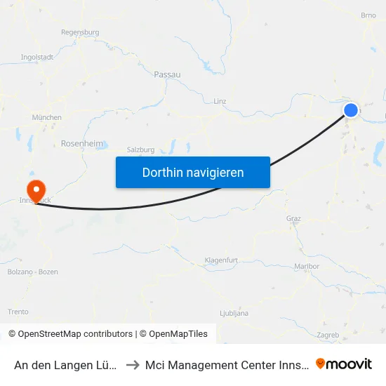 An den Langen Lüssen to Mci Management Center Innsbruck map