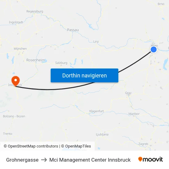 Grohnergasse to Mci Management Center Innsbruck map