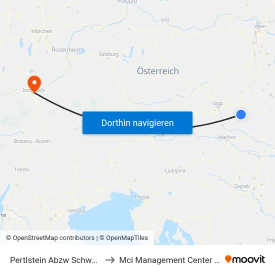 Pertlstein Abzw Schwengenthal to Mci Management Center Innsbruck map