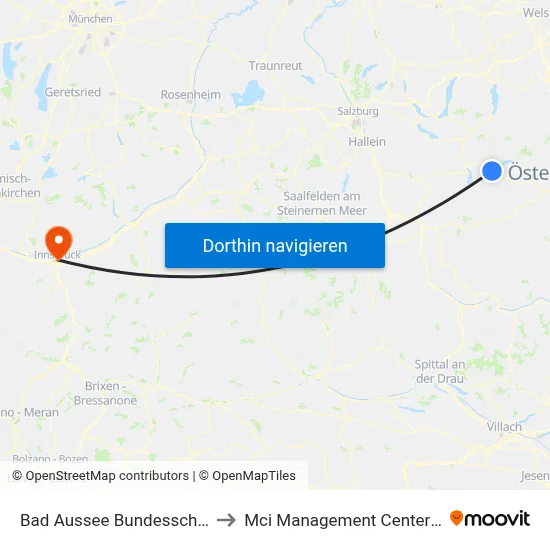 Bad Aussee Bundesschulzentrum to Mci Management Center Innsbruck map