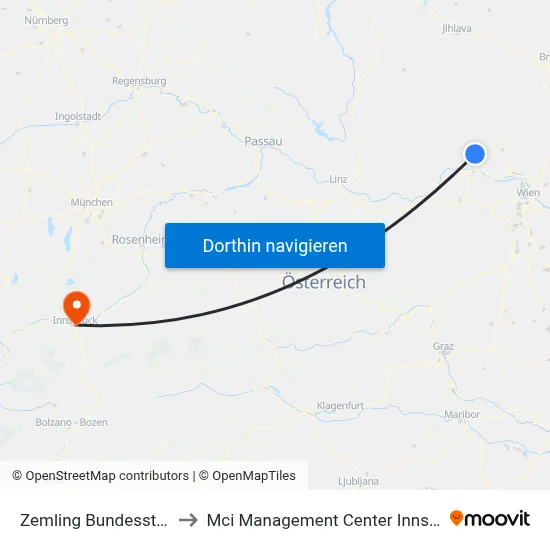 Zemling Bundesstraße to Mci Management Center Innsbruck map