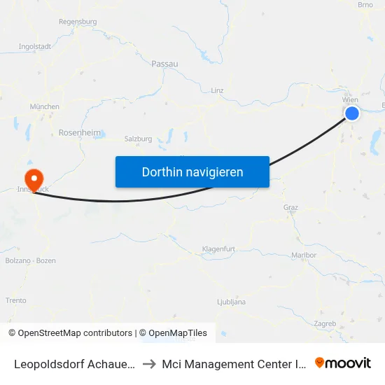 Leopoldsdorf Achauer Straße to Mci Management Center Innsbruck map