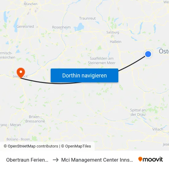 Obertraun Feriendorf to Mci Management Center Innsbruck map
