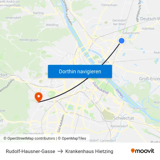 Rudolf-Hausner-Gasse to Krankenhaus Hietzing map