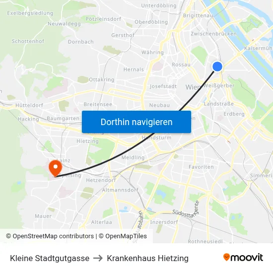 Kleine Stadtgutgasse to Krankenhaus Hietzing map